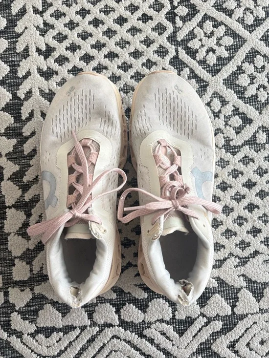 On Running Cloudmonster Women’s Running Shoes - Soft Pink/Cream - Picture 2 of 4